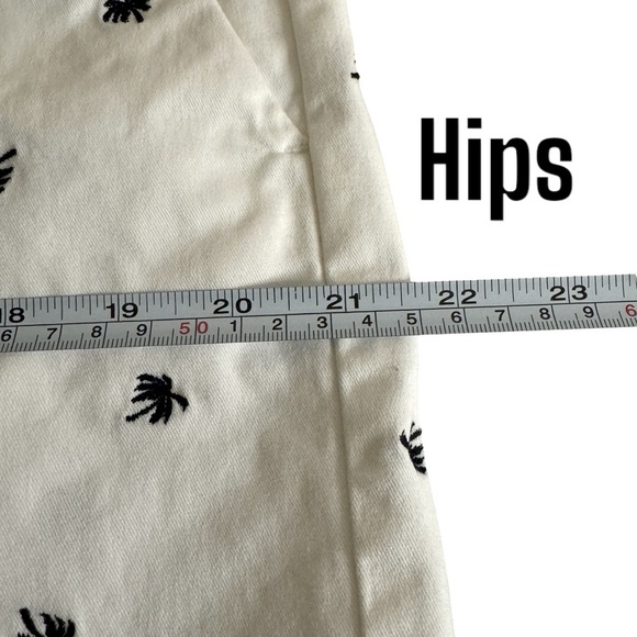 Banana Republic City Chino Palm tree shorts novelty women’s 14 white navy - Picture 7 of 10